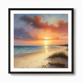 Sunset On The Beach 18 Art Print