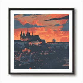 A Prague Castle Lofi Illustration 1720468189 1 Art Print