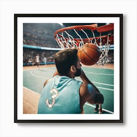 Basketball Player Dunks The Ball 1 Art Print