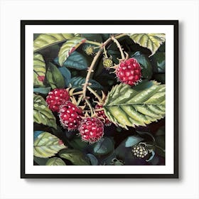 Raspberries Fairycore Painting 1 Art Print