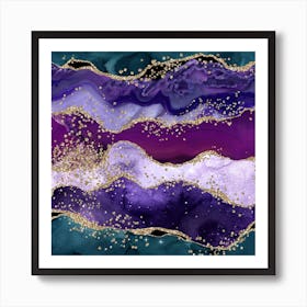 Peacock Glitter Agate Texture 06 Art Print