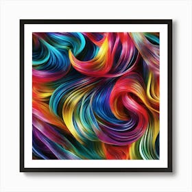 Colorful Hair Texture Art Print