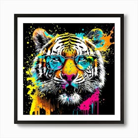 Colourful No Background Tiger Is Wearing A Pair 2023 07 30t201242 Art Print