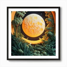 Full Moon In The Forest Art Print