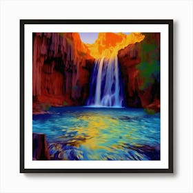 Waterfall In Arizona 2 Art Print