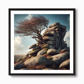 Tree On A Rock 3 Art Print