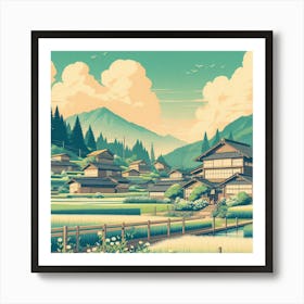 Japanese Village Art Print