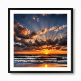 Sunset At The Beach 113 Art Print