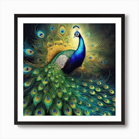 Peacock Art Print Showcasing The Majestic Plumage (4) Art Print