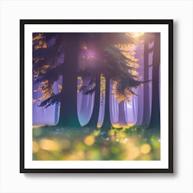 Bokeh Forest Art Print