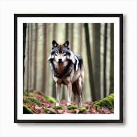 Wolf In The Forest 22 Art Print