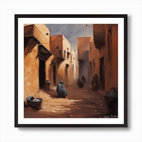 Street Scene In Morocco Art Print