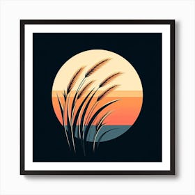 Sunset In The Grass Art Print