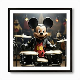 Mickey Mouse Drums Art Print