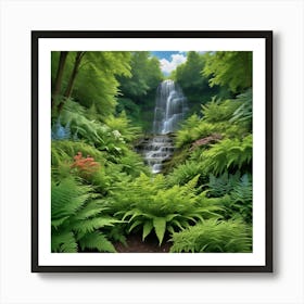 Botanical Plants Landscape Populating A Vibrant Natural Scene Blooming With Vivid Colors Art Print