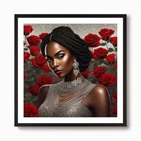 Ebony Roses Art Print