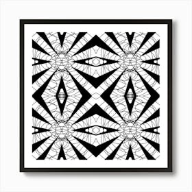 Abstract Black And White Pattern 1 Art Print