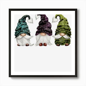 Cute Goth Gnomes With Spider Web Hat Women Witchy Halloween Art Print