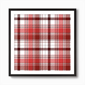 Red Abstract Check Textile Seamless Pattern Art Print