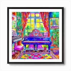 Piano In The Living Room Art Print