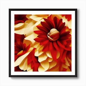 Red And Yellow Floral Sculpture Art Print