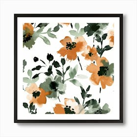 Orange Flowers 4 Art Print