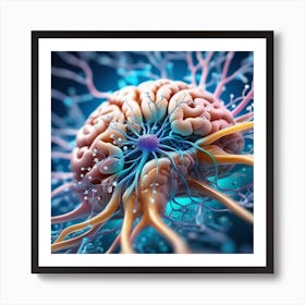 3d Illustration Of A Human Brain 1 Art Print