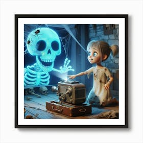 Skeleton Girl 1 Art Print