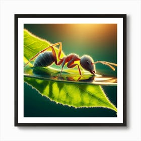 Ant On A Leaf 2 Art Print