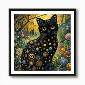 Cat In The Garden Art Print