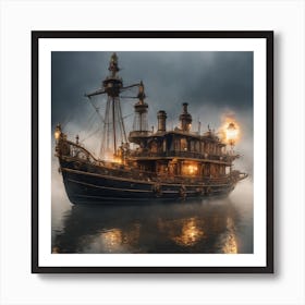 Steampunk Boat Art Print