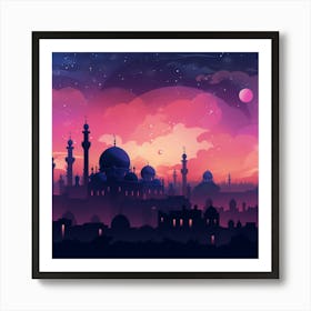 Islamic City At Night 4 Art Print