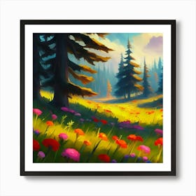 Magnificent forest meadows oil painting abstract painting art 14 Art Print
