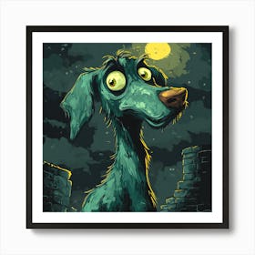 Vintage 80s Nightmarish Dog 14 Art Print