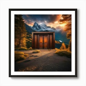 Door outside sky sun light Art Print