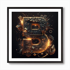 3d Letter B Art Print