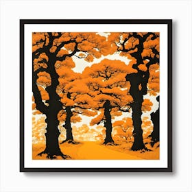 Orange Trees Art Print