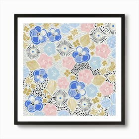 Garden Spring Party Cream Art Print