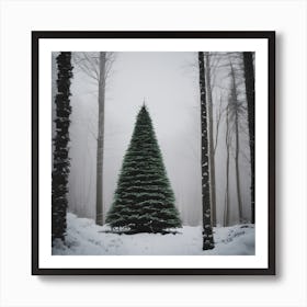 Christmas Tree In The Forest 6 Art Print