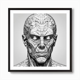 Cyborg Head Art Print