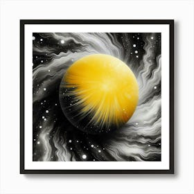 Yellow Planet In Space Art Print