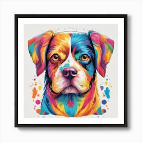 Colorful Dog Painting Art Print