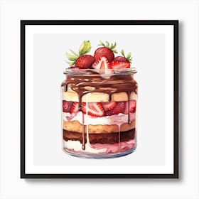 Jar Of Strawberries 1 Art Print
