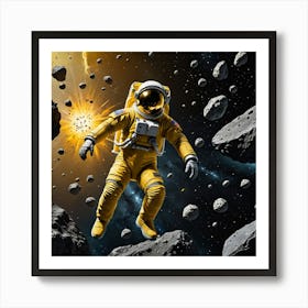 Voyage to Infinity: An Astronaut Among Celestial Wonders Art Print