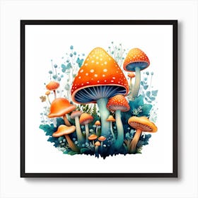 Mushrooms In The Forest 88 Art Print