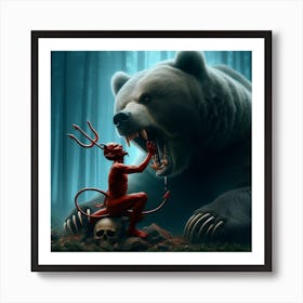 Devil And Bear Art Print