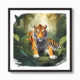 Tiger In The Jungle 39 Art Print