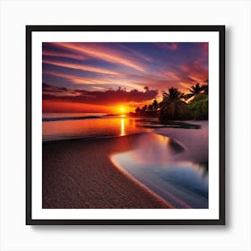 Sunset On The Beach 468 Art Print