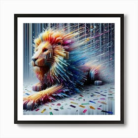 Painted Lion Art Print