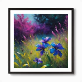 Blue Flowers Art Print